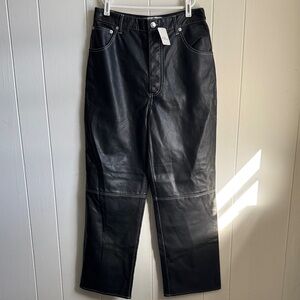 Free People We The Free The It Factor black vegan leather pants Sz 6